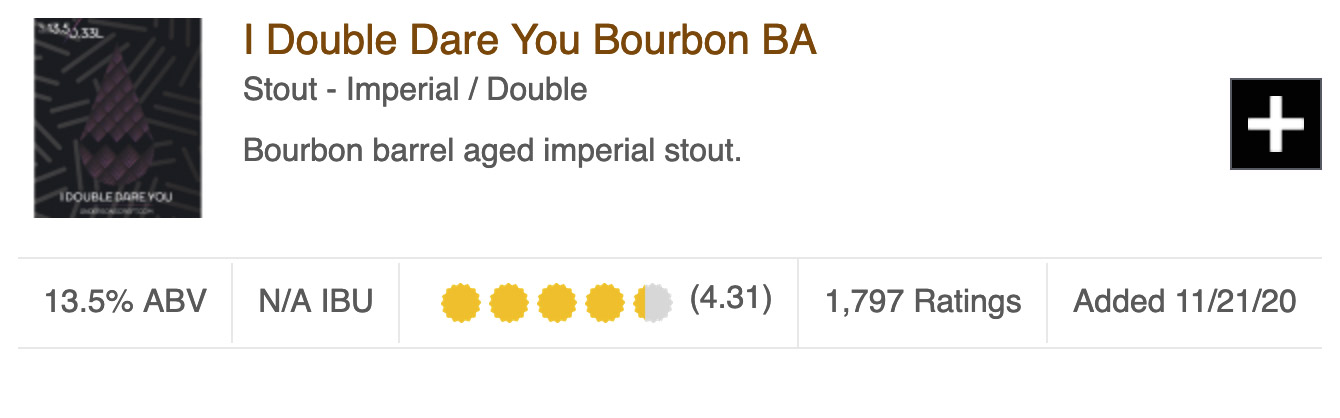 I Double Dare You Bourbon BA fra Andersons