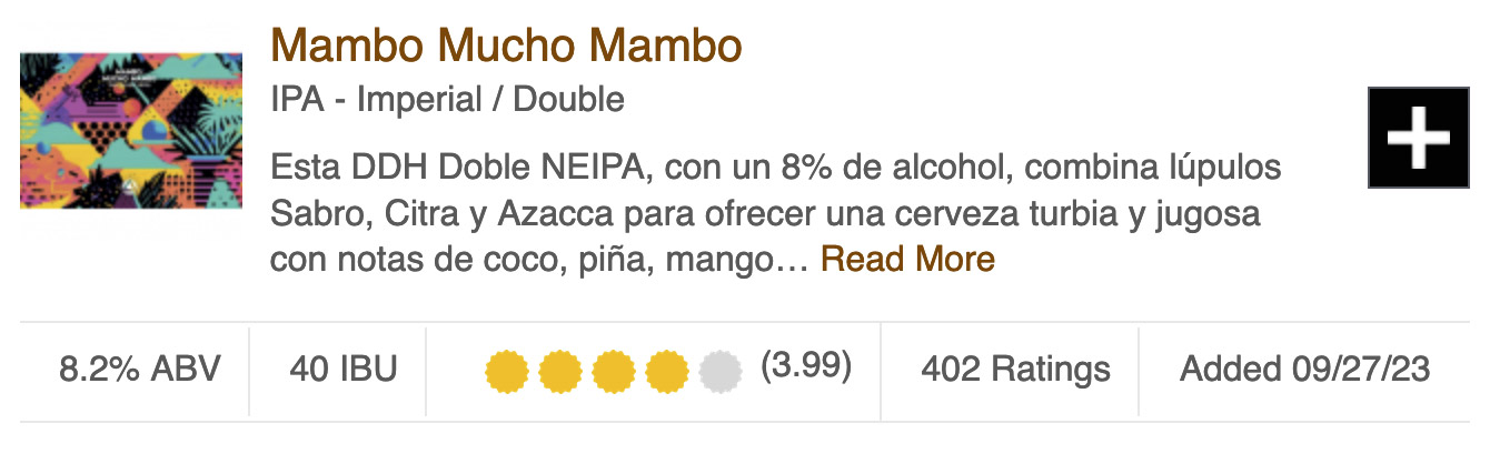 Mambo Mucho Mambo - Double IPA