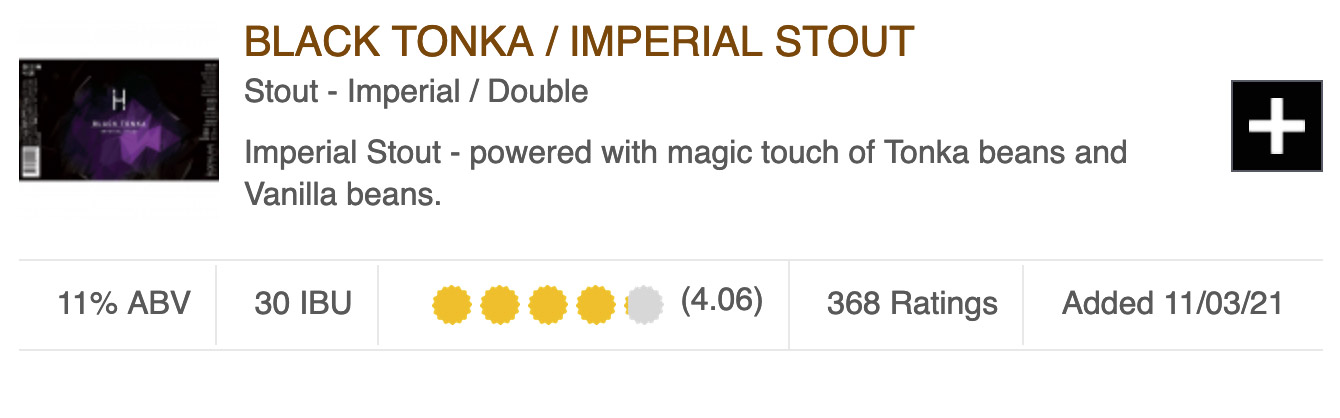 Black Tonka - Imperial Stout